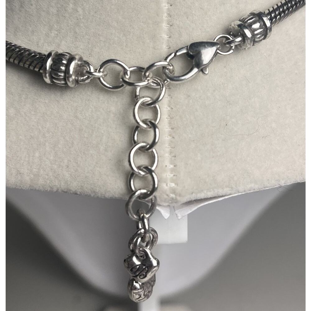 Brighton Travis Necklace Thick Snake Chain Slide Barrel Bead Silver Gold Tone - Picture 9 of 16